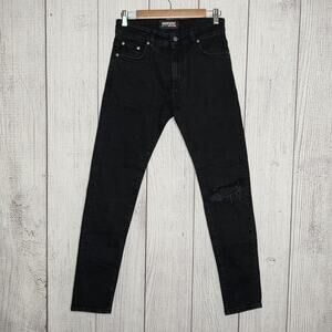 Represent Blow Knee Denim Black Skinny Jeans Made In Italy Size 29